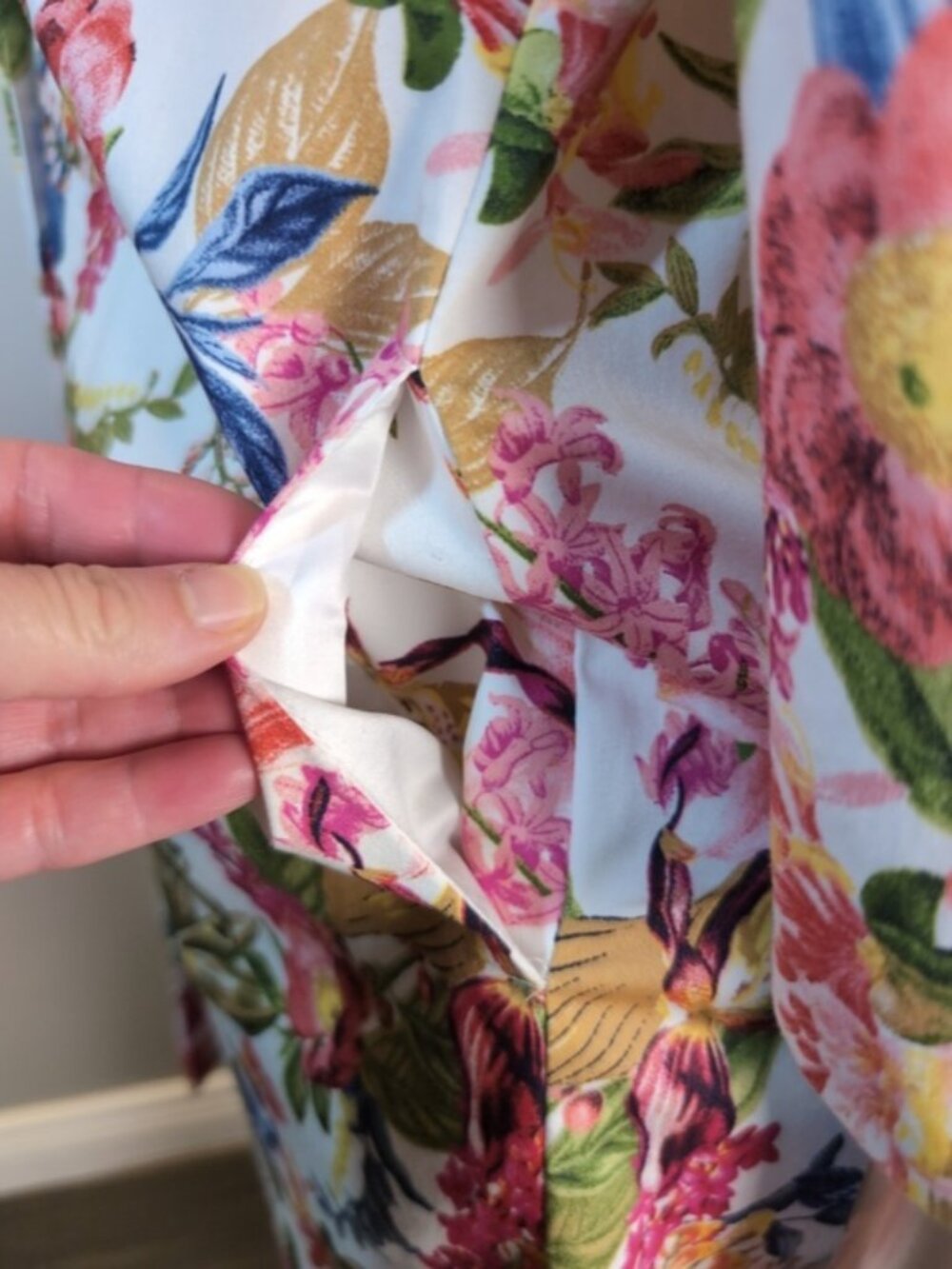 Jessica Floral Blazer Jacket Size 6 Cotton Tailored Mid Length Spring White - Picture 7 of 14